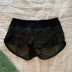 camo lululemon speed up shorts